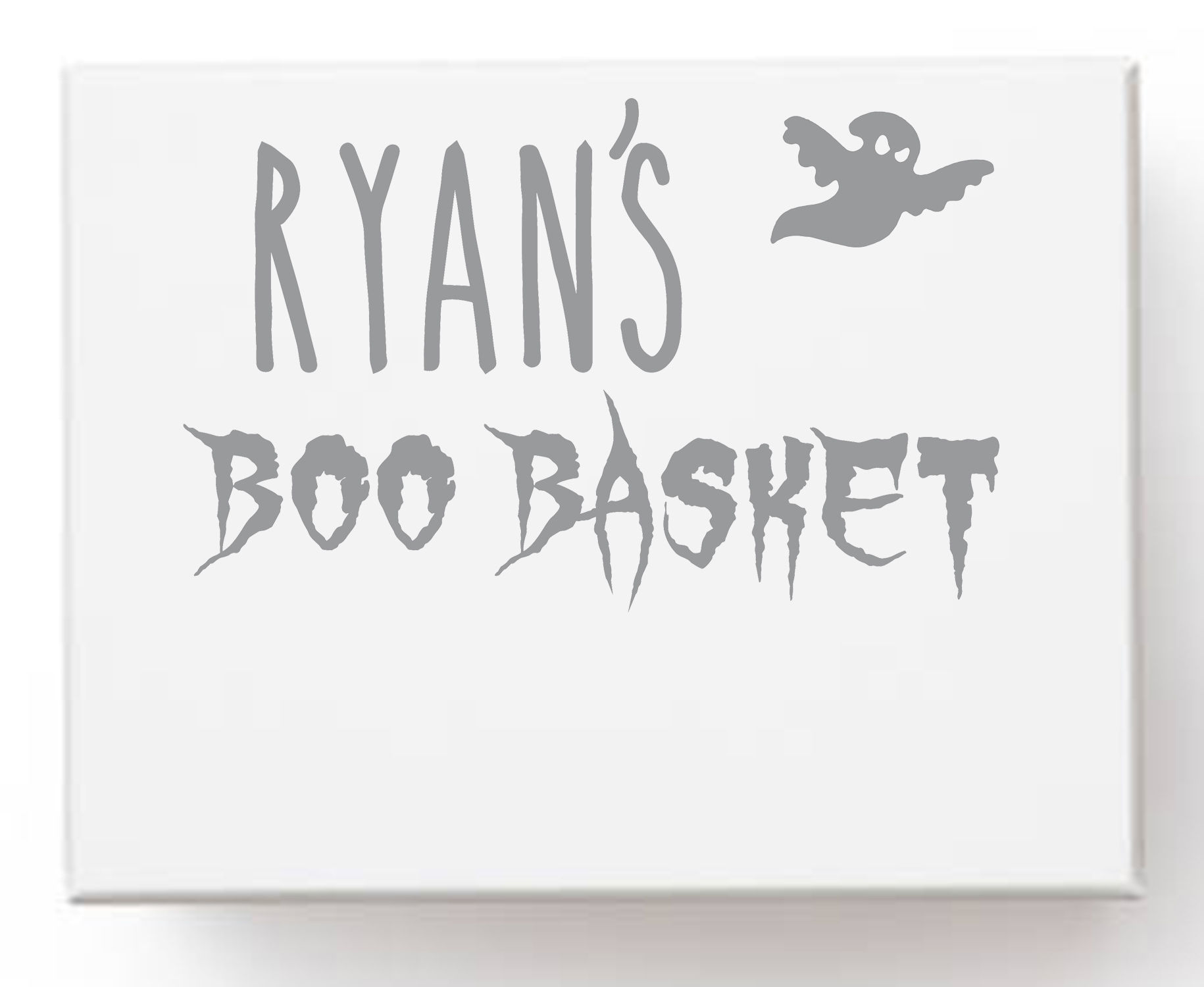 Personalised name, Vinyl Transfer Label for Halloween Boo Basket
