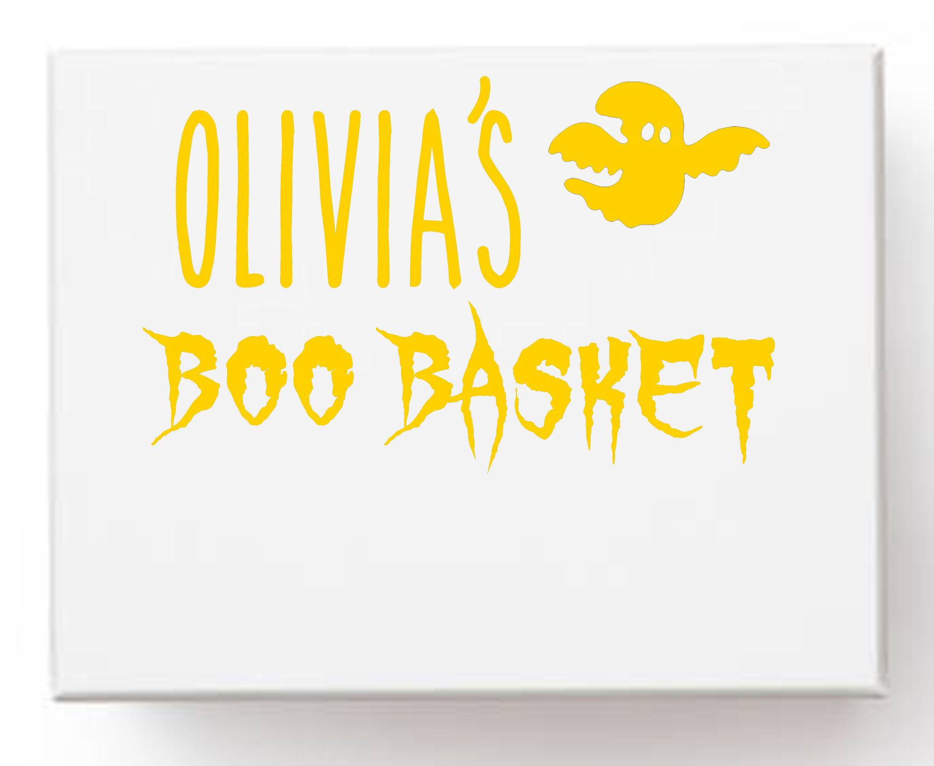 Personalised name, Vinyl Transfer Label for Halloween Boo Basket