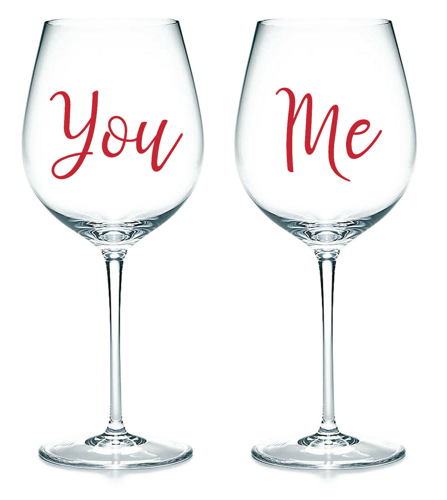 You & Me - set of 2 x Glass Stickers