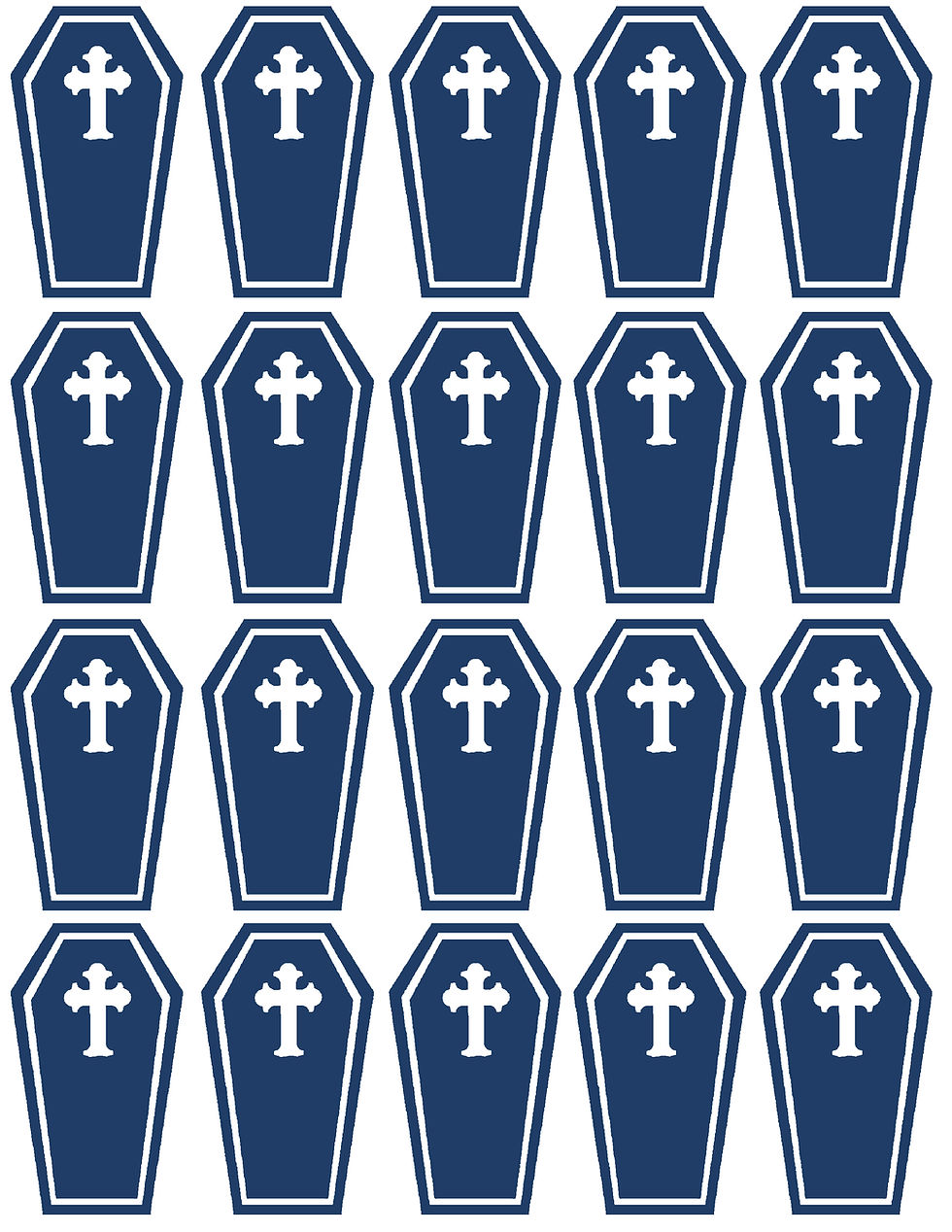 Thumbnail: 20 x Vinyl Coffin Shaped Stickers