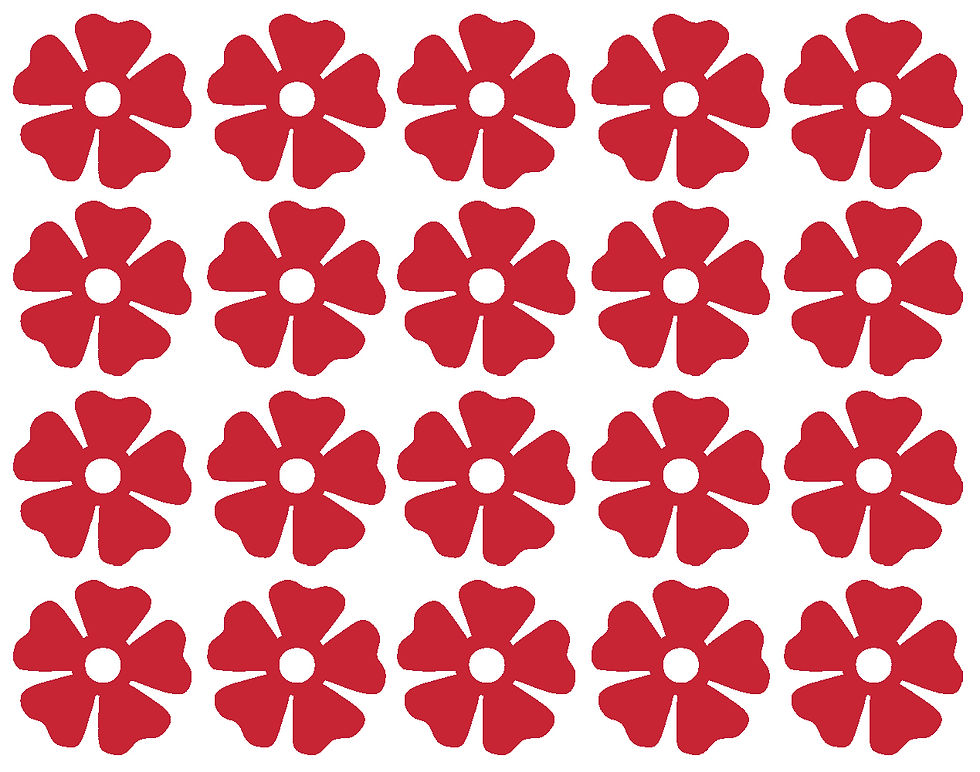 Thumbnail: 20 x Vinyl Flower Shaped Stickers