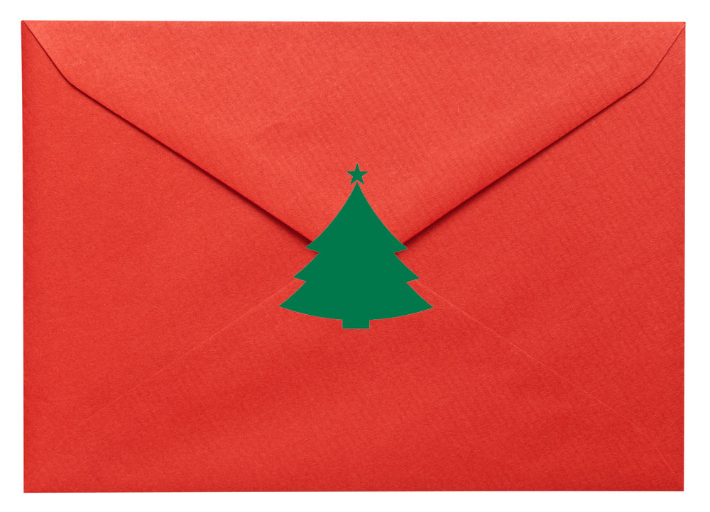 20 x Vinyl Christmas Tree Shaped Stickers