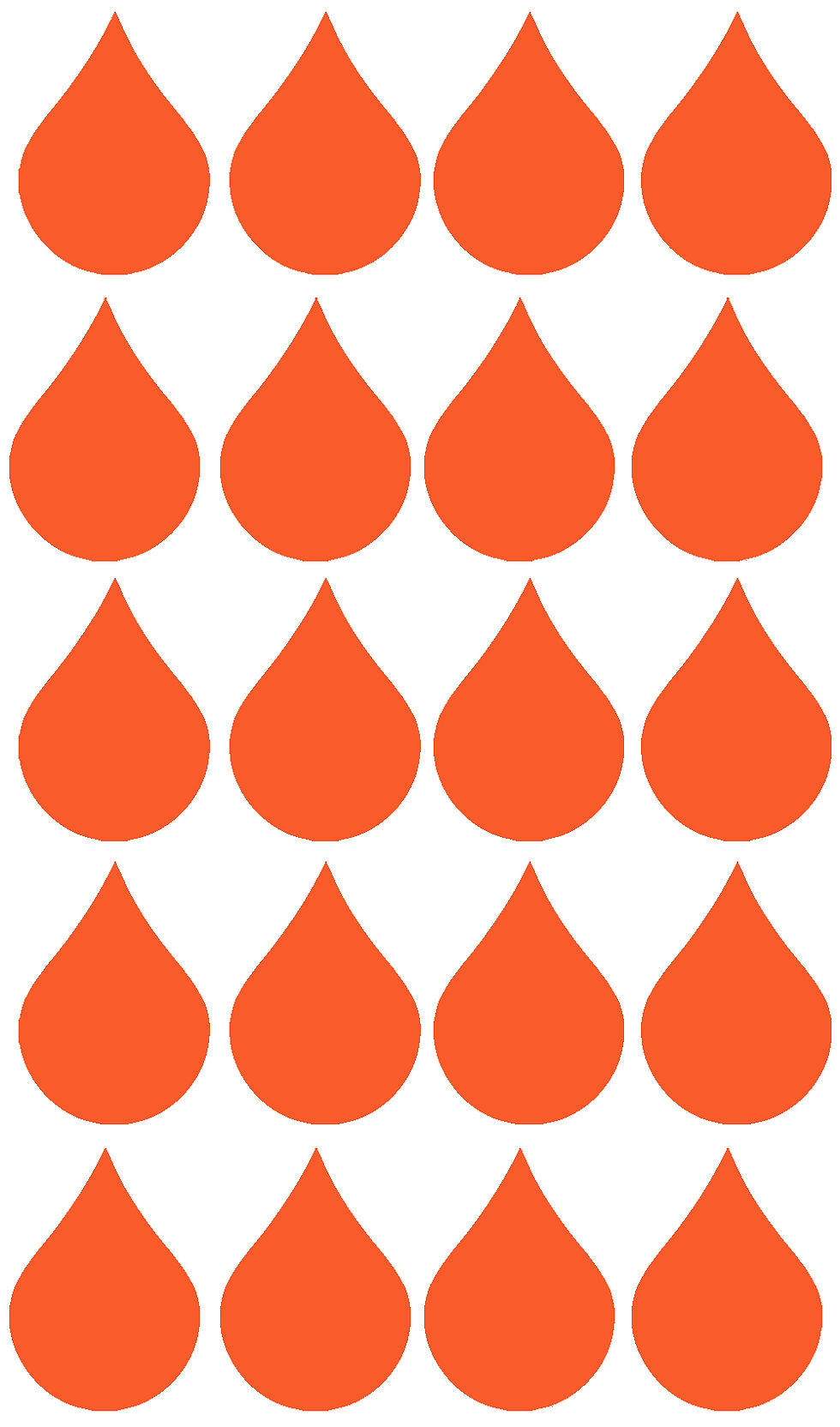 Thumbnail: 20 x Vinyl Teardrop, Raindrop Shaped Stickers