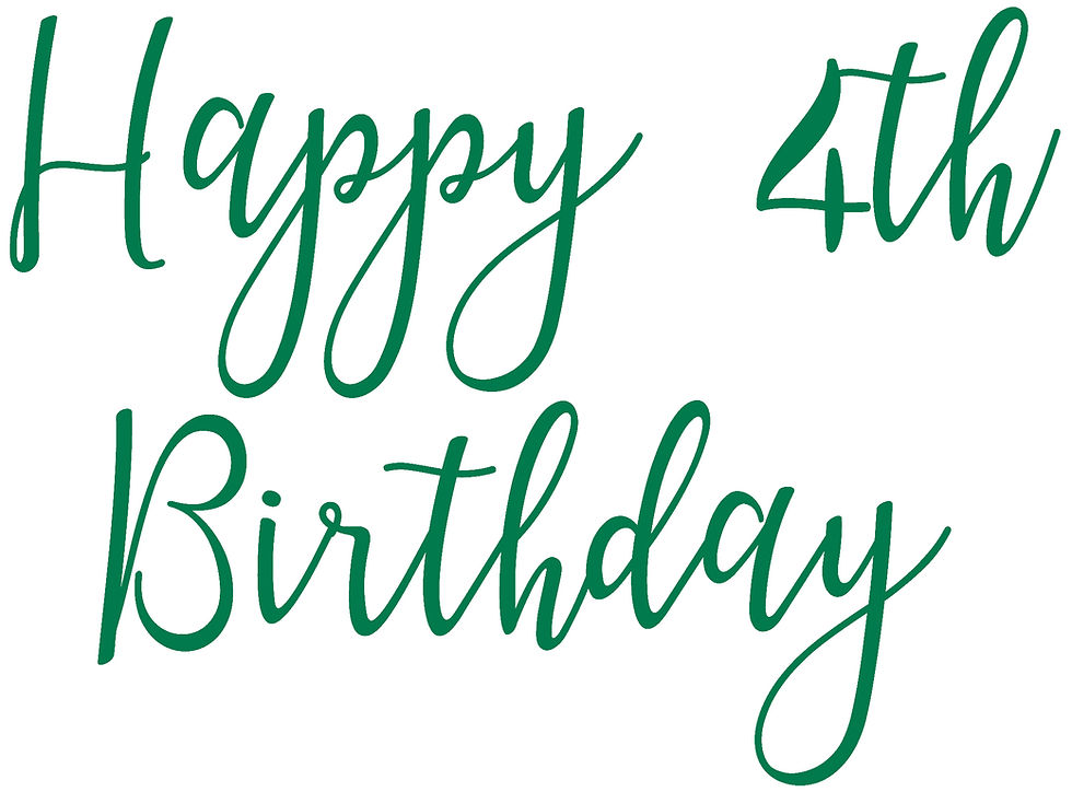 Thumbnail: Happy 4th Birthday Vinyl Sticker