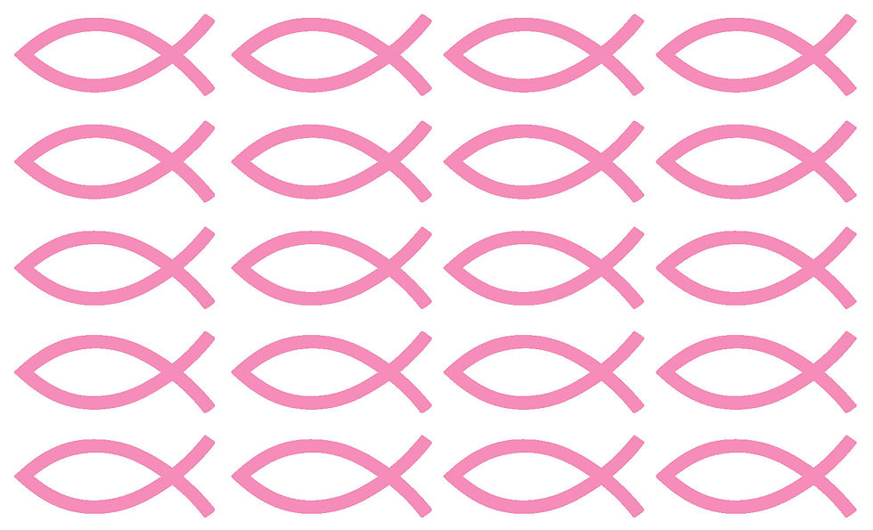 Thumbnail: 20 x Vinyl Ichthys, Christian Fish Shaped Stickers