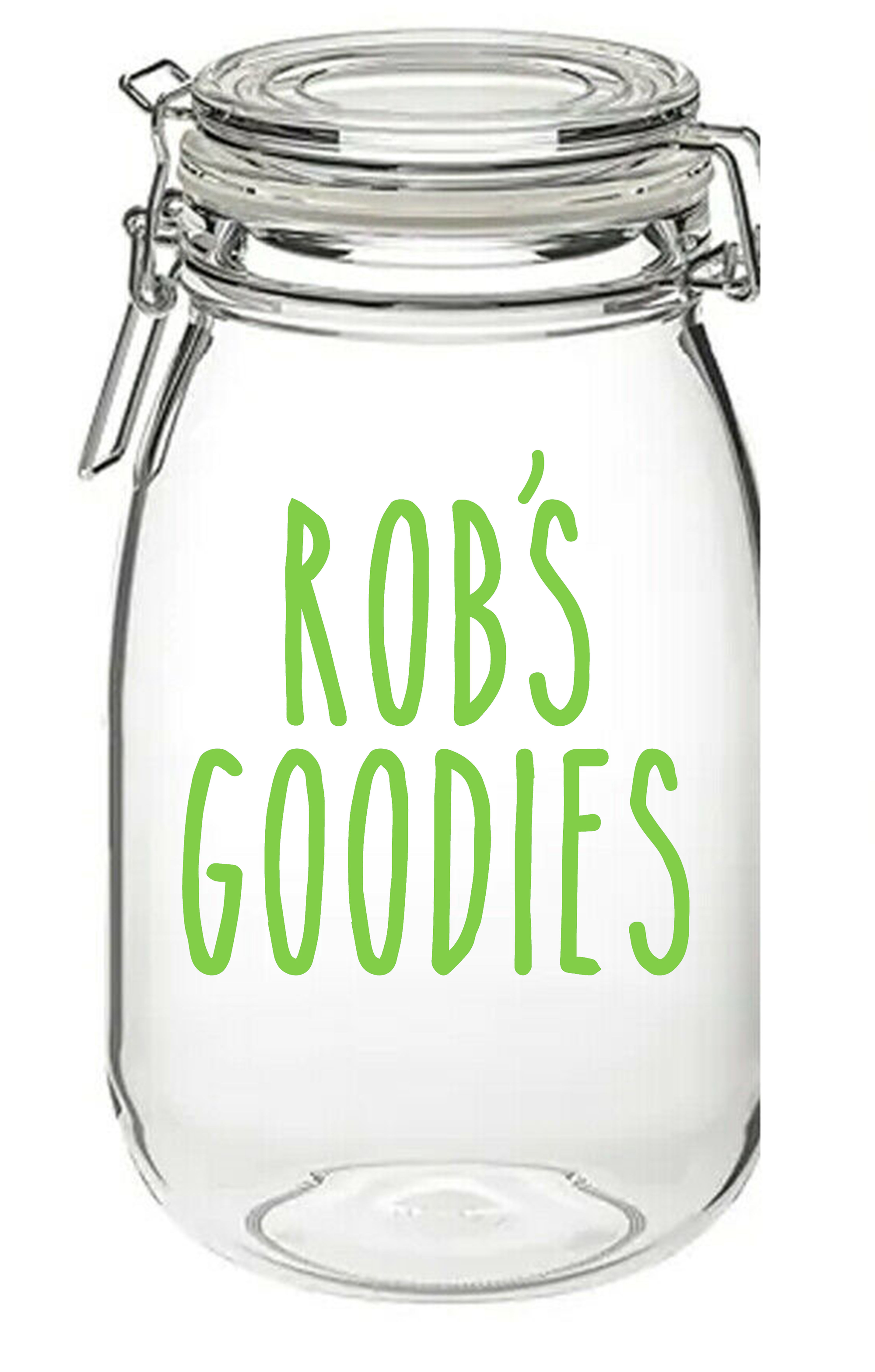 Personalised name, Goodies Vinyl Transfer Label for Jars, Tins, Containers