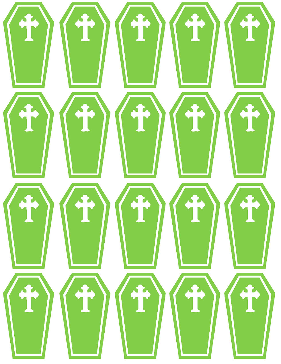 Thumbnail: 20 x Vinyl Coffin Shaped Stickers
