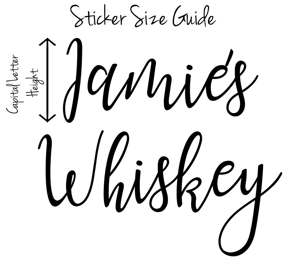 Thumbnail: Personalised Name, Whiskey Transfer Sticker Label for Glasses, Bottles, Carafes