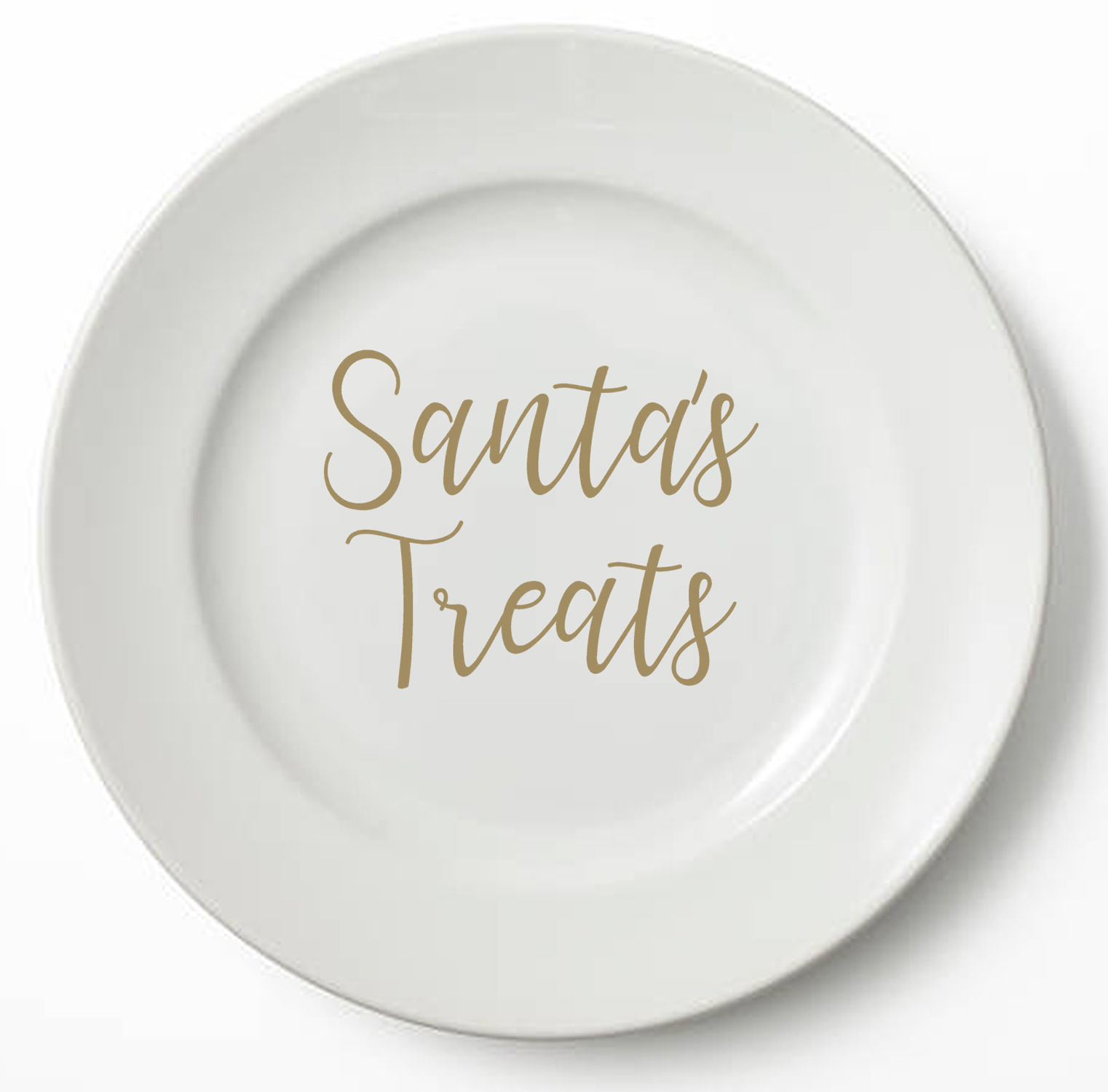 Santa's Treats - Sticker for Plate, Bowl, Tray. Christmas Eve, Father Christmas