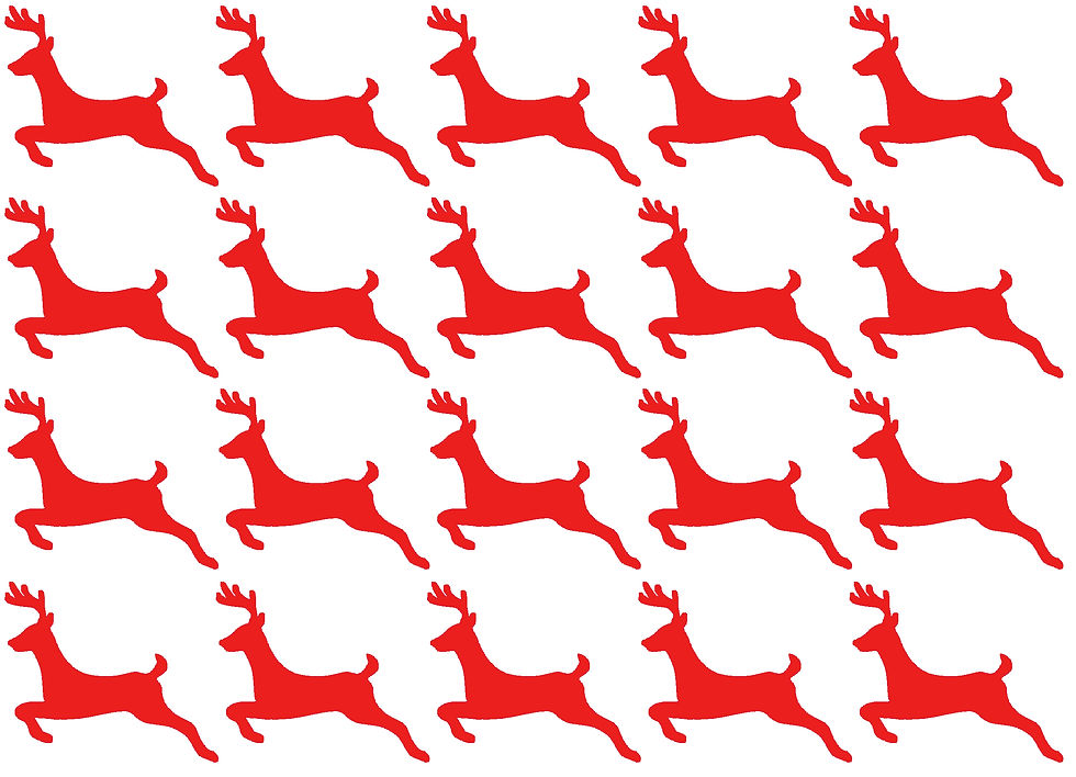 Thumbnail: 20 x Vinyl Reindeer Shaped Stickers