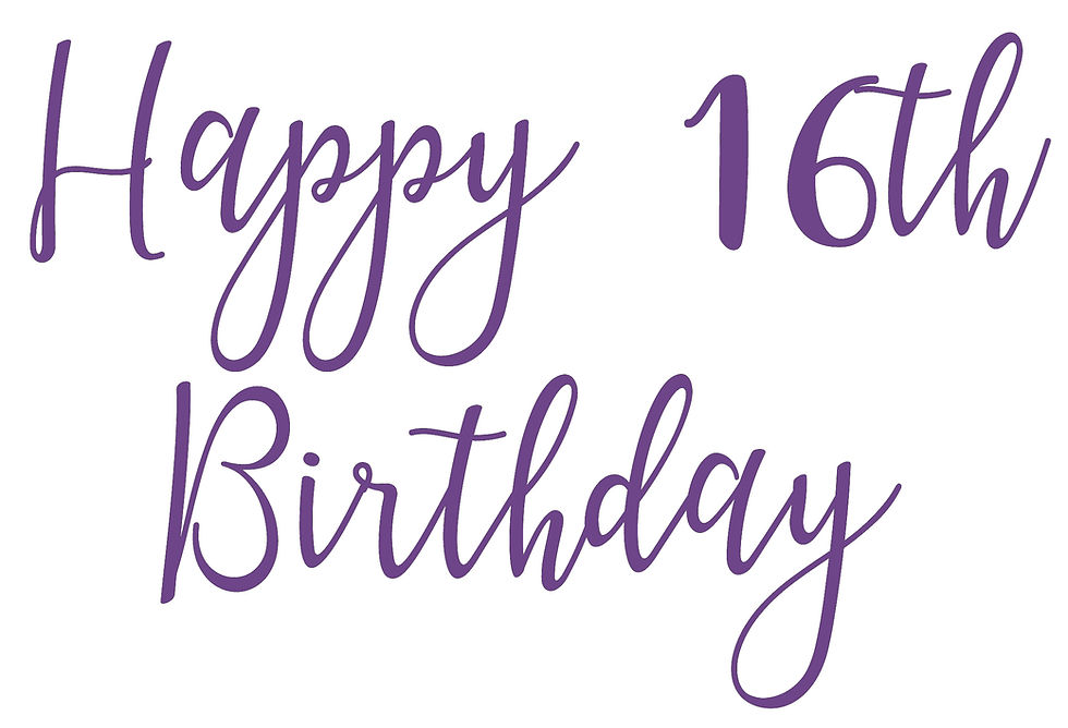 Thumbnail: Happy 16th Birthday Vinyl Sticker