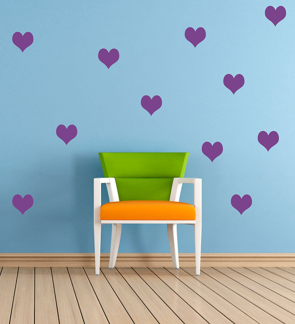 Thumbnail: 20 x Vinyl Heart Shaped Stickers