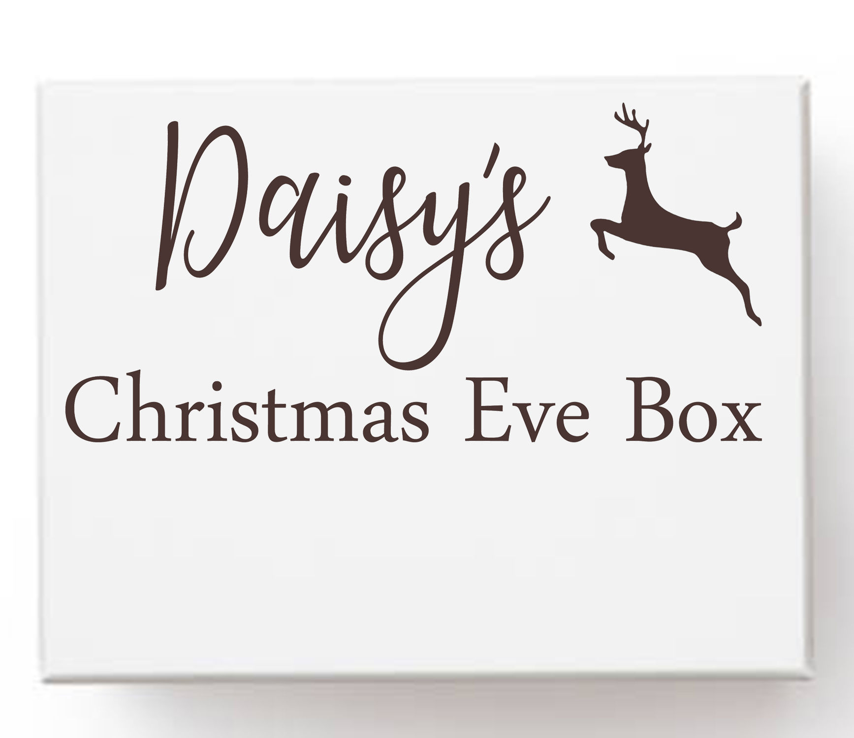 Personalised name, Vinyl Transfer Label for Christmas Eve Box