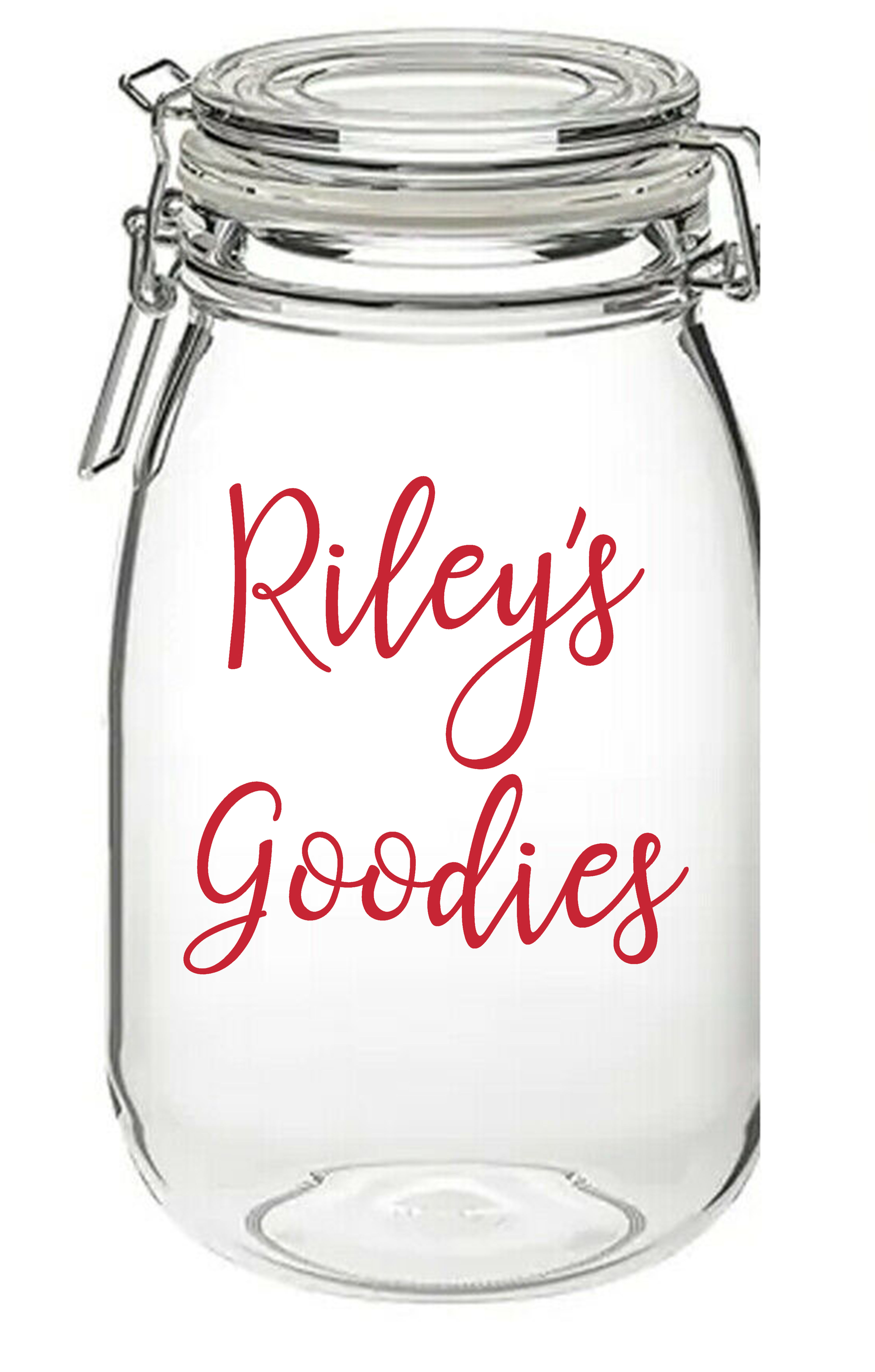 Personalised name, Goodies Vinyl Transfer Label for Jars, Tins, Containers