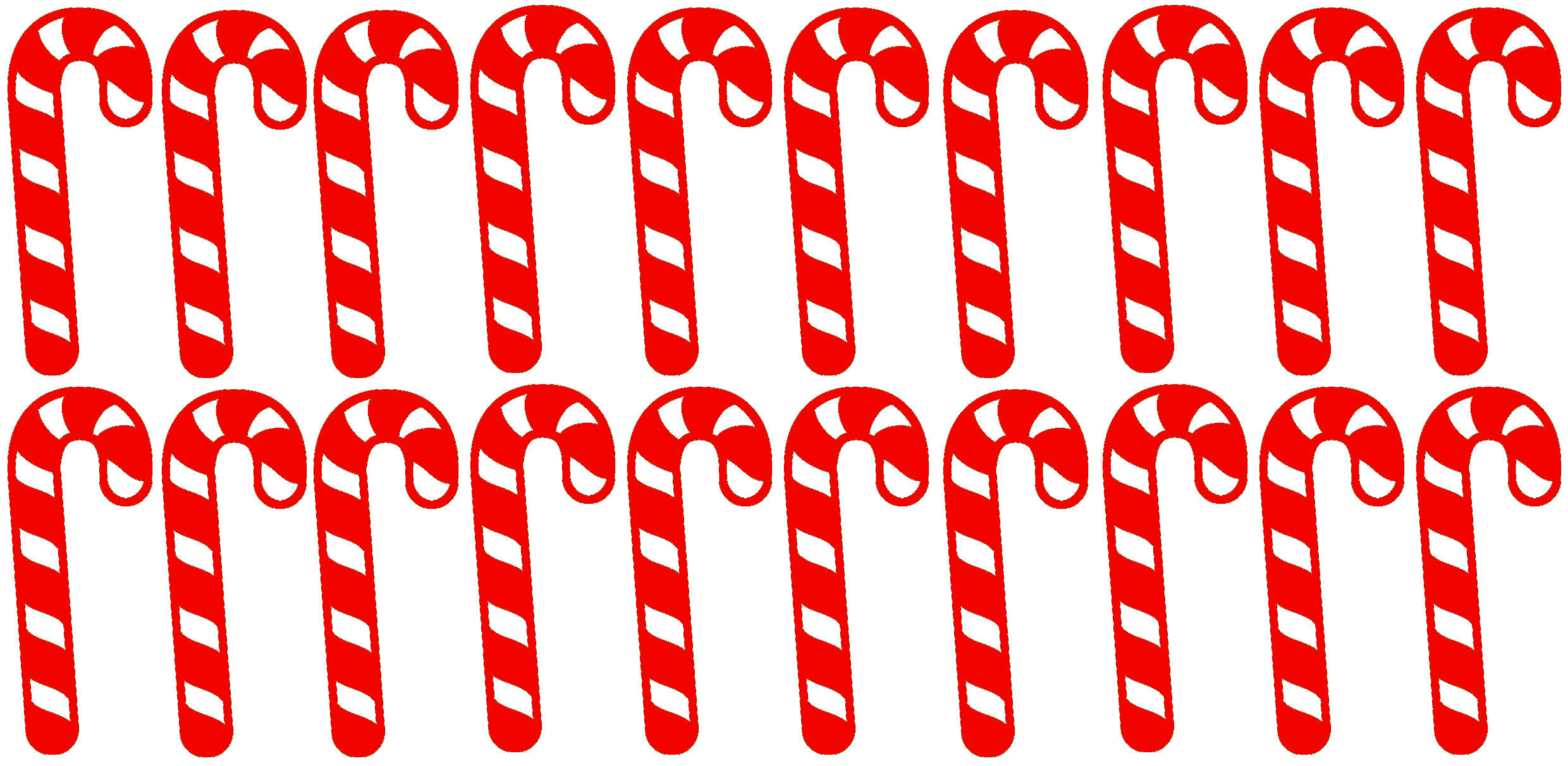 20 x Vinyl Candy Cane Shaped Stickers