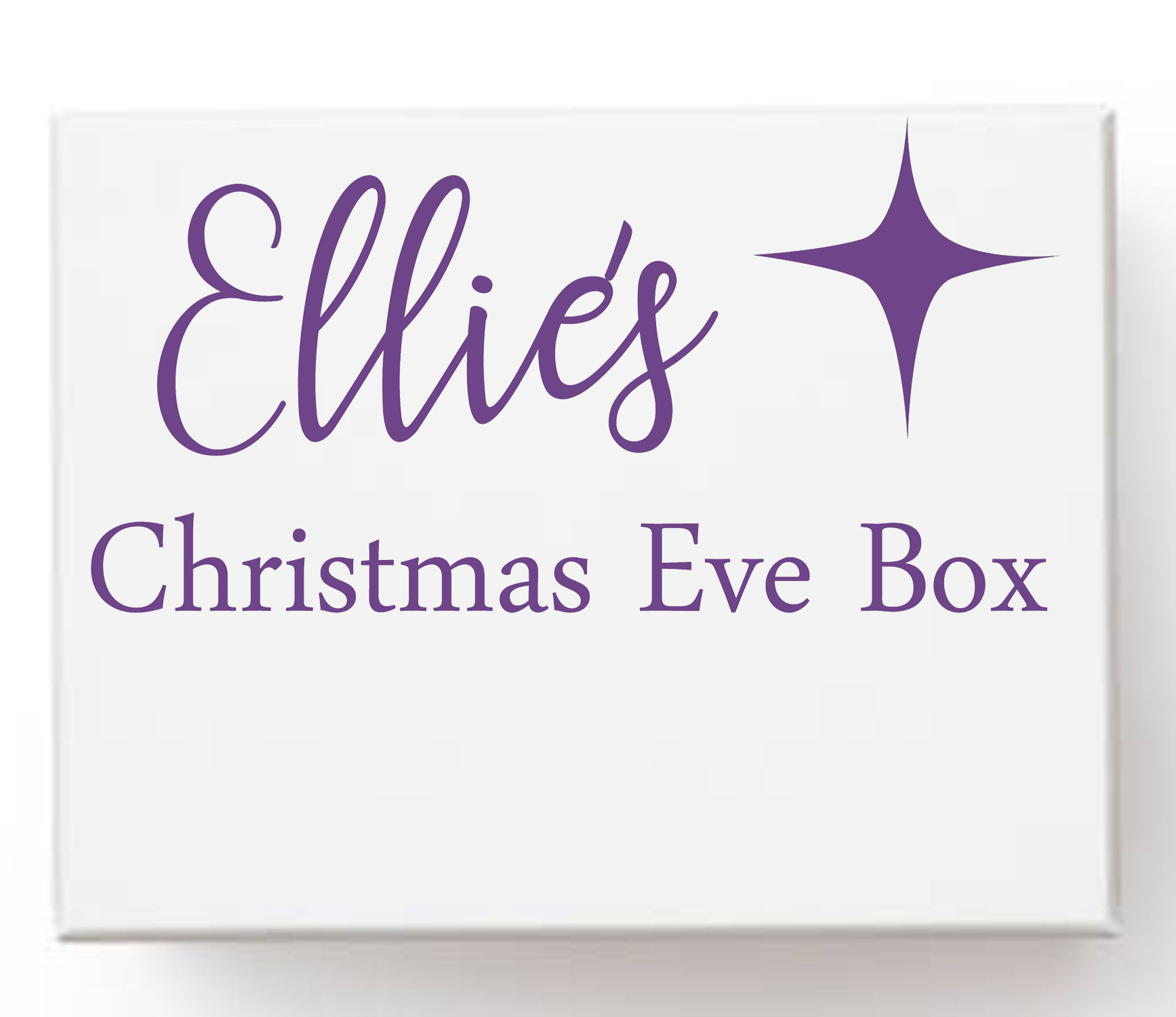Personalised name, Vinyl Transfer Label for Christmas Eve Box