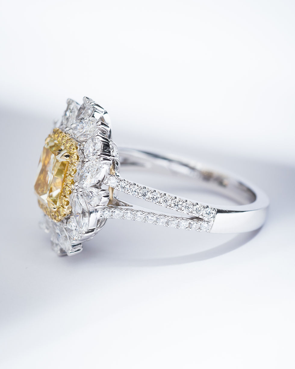 Thumbnail: Fancy Light Brownish Greenish Yellow Diamond Ring