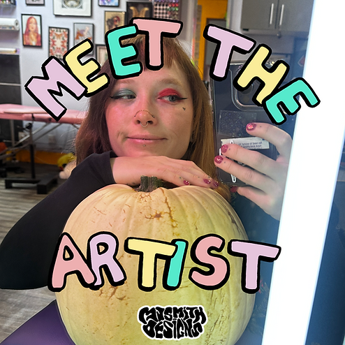 a picture of me with meet the artist written on it
