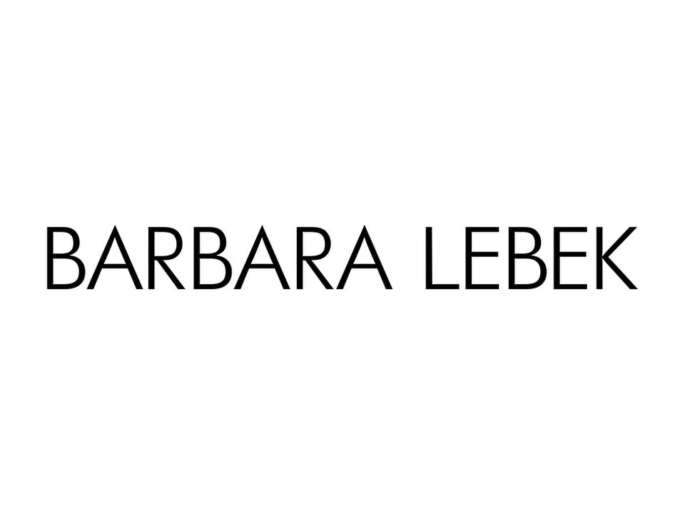 Logo der Modemarke BARBARA LEBEK, klarer Schriftzug auf weißem Grund.