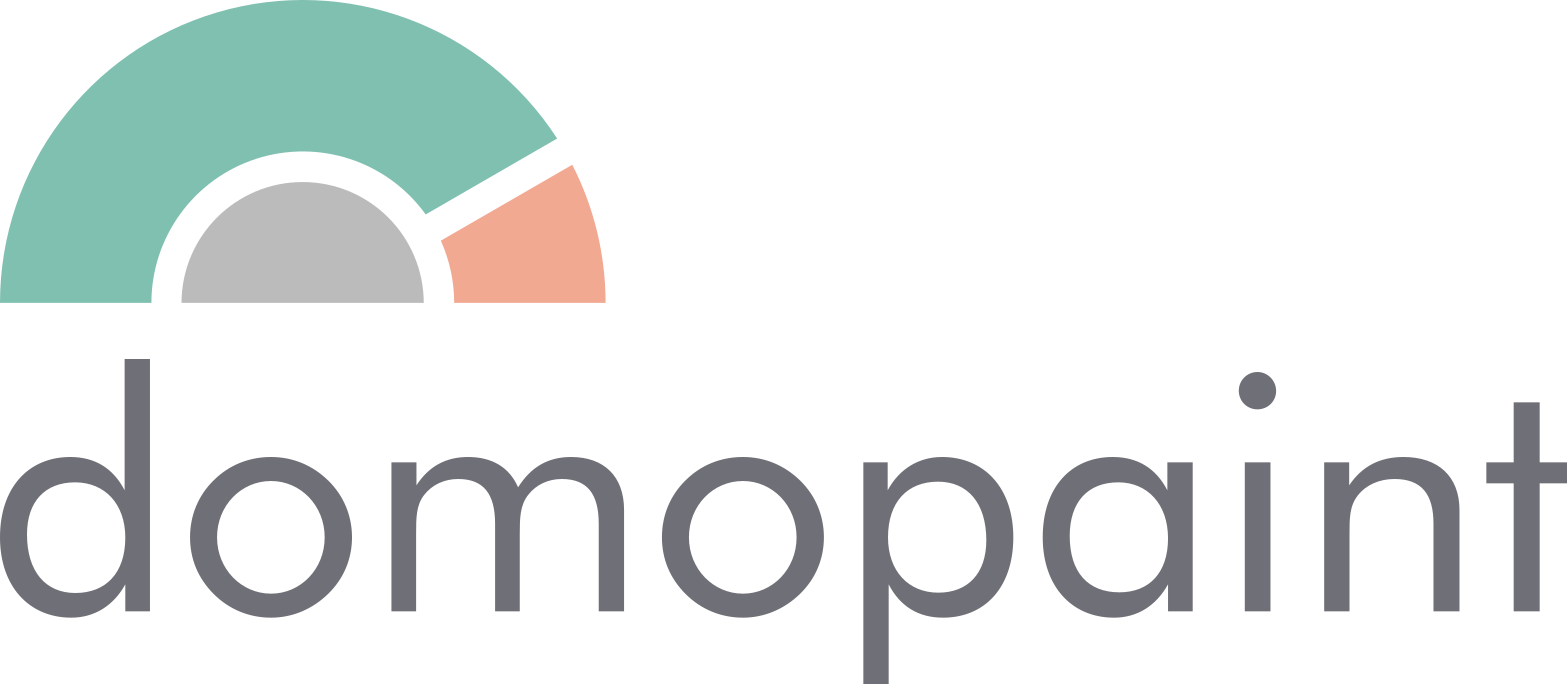 Domopaint logo: kleurrijk, modern design