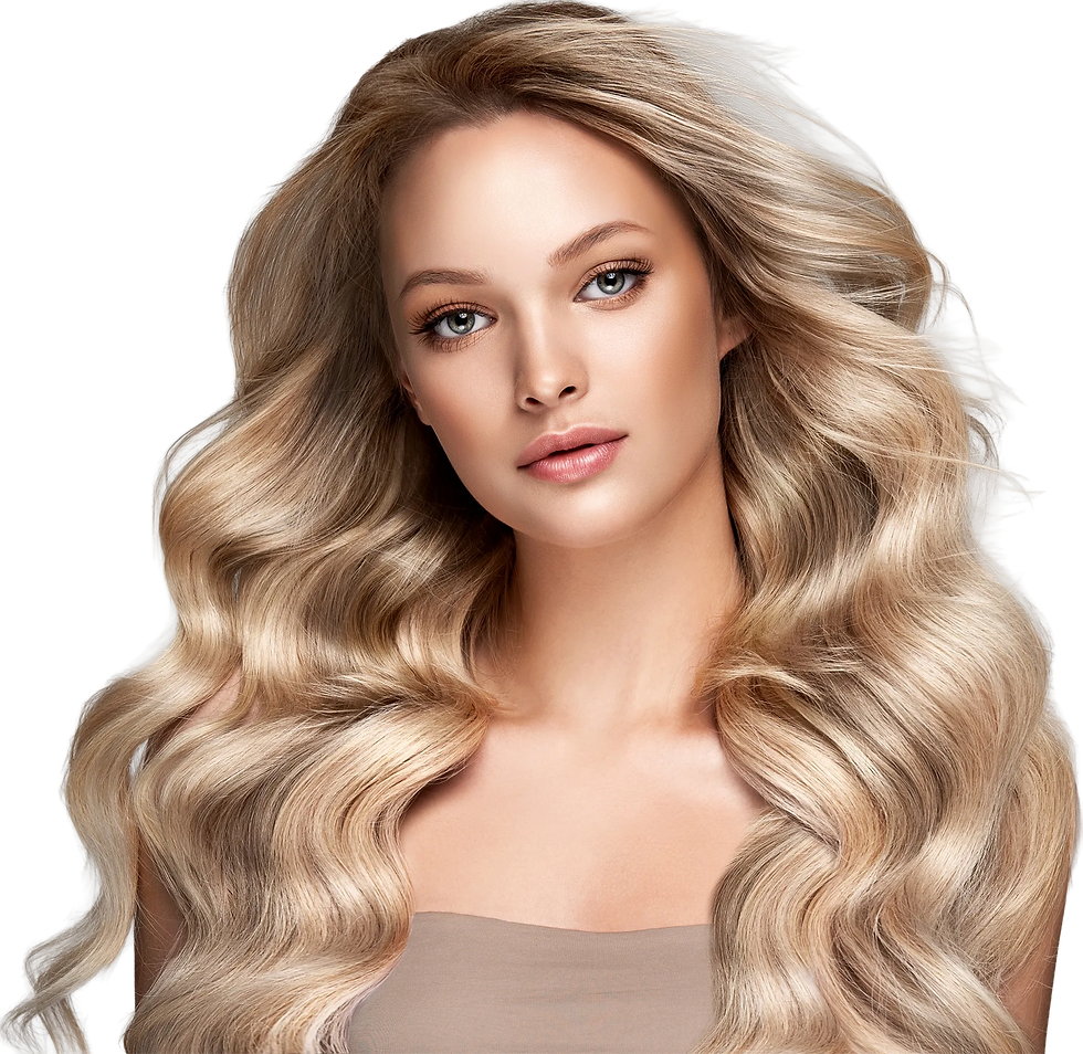 Drie vrouwen met lange blonde haarextensions