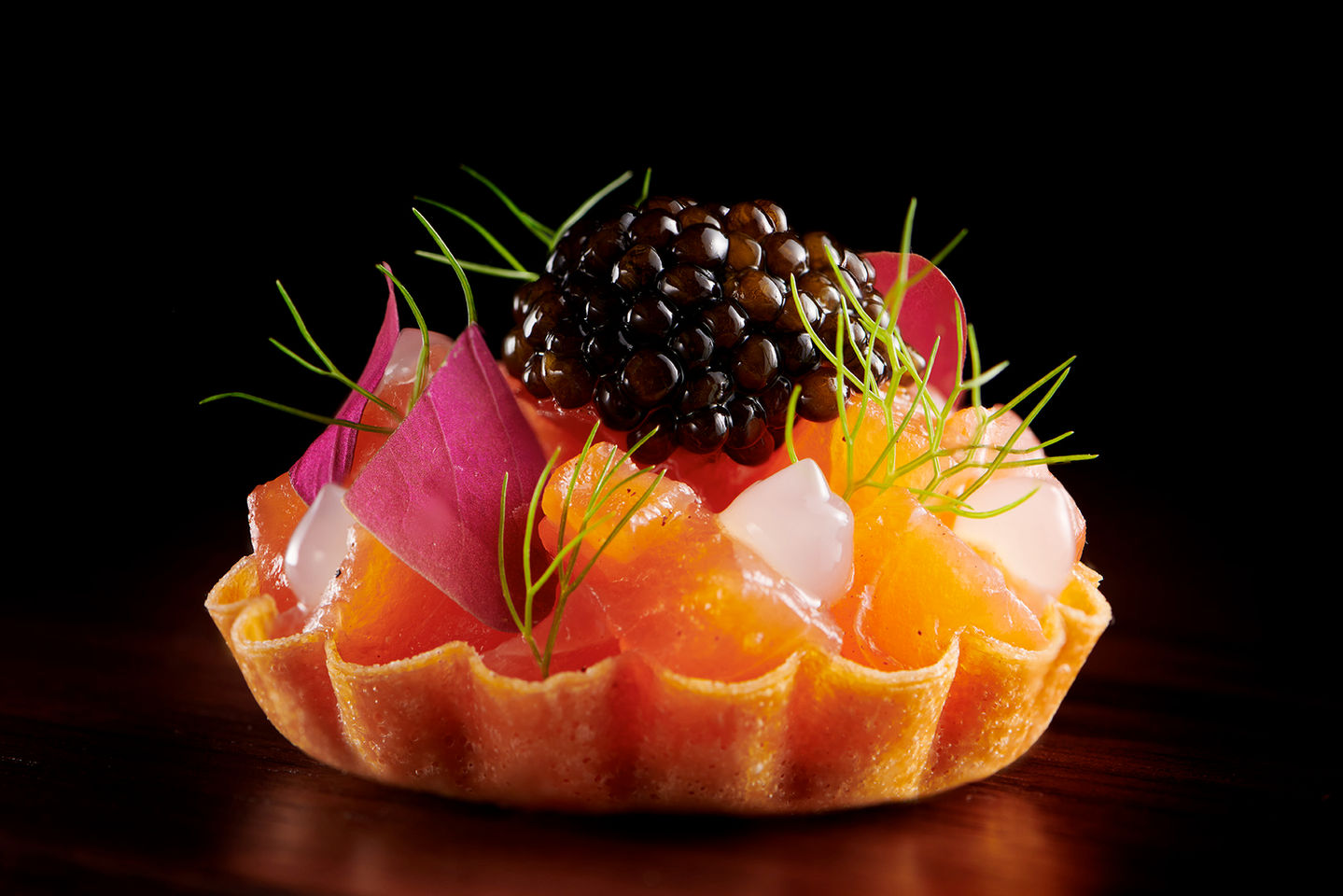 Perfect Canape with moody lighting