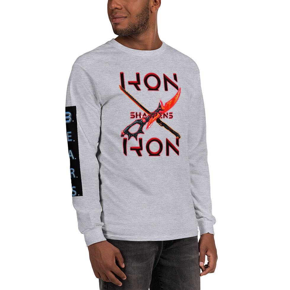Thumbnail: Men’s Long Sleeve Shirt- "Iron sharpens Iron"