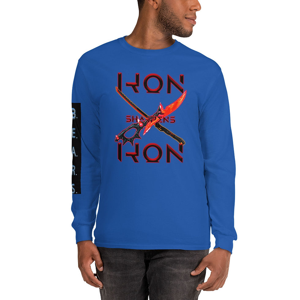 Thumbnail: Men’s Long Sleeve Shirt- "Iron sharpens Iron"