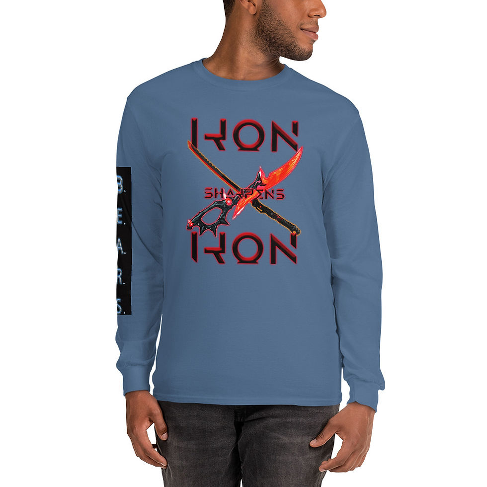 Thumbnail: Men’s Long Sleeve Shirt- "Iron sharpens Iron"
