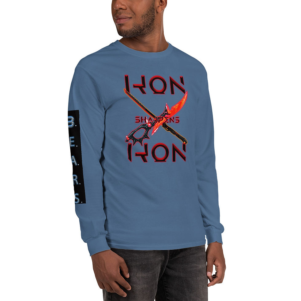 Thumbnail: Men’s Long Sleeve Shirt- "Iron sharpens Iron"