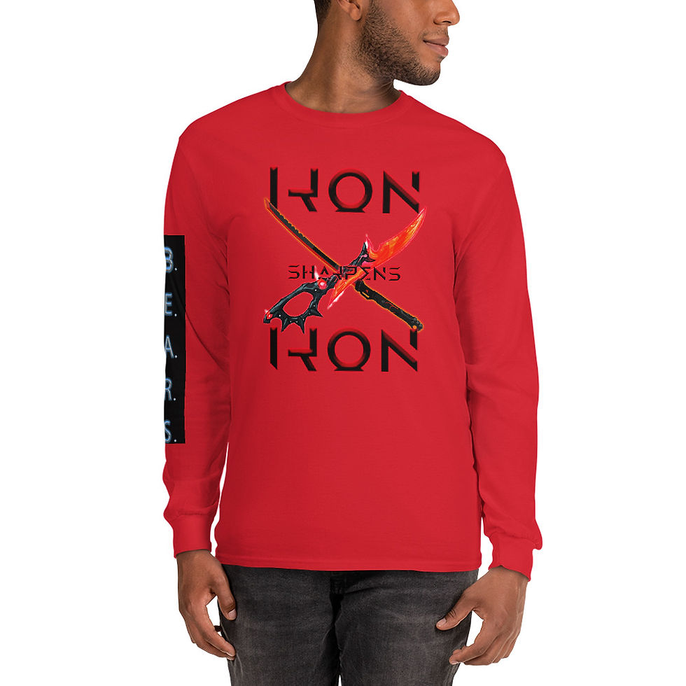 Thumbnail: Men’s Long Sleeve Shirt- "Iron sharpens Iron"