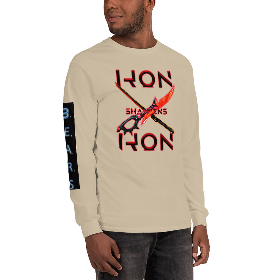 Thumbnail: Men’s Long Sleeve Shirt- "Iron sharpens Iron"