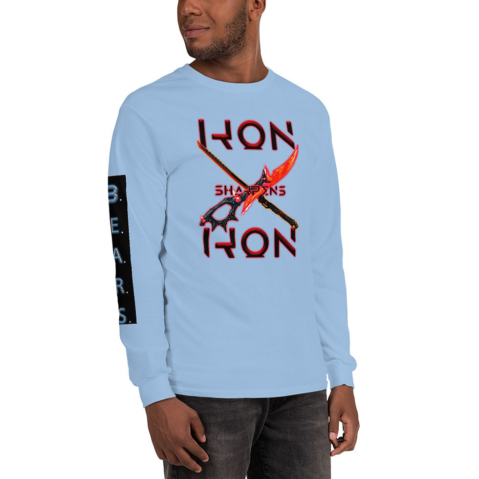 Thumbnail: Men’s Long Sleeve Shirt- "Iron sharpens Iron"