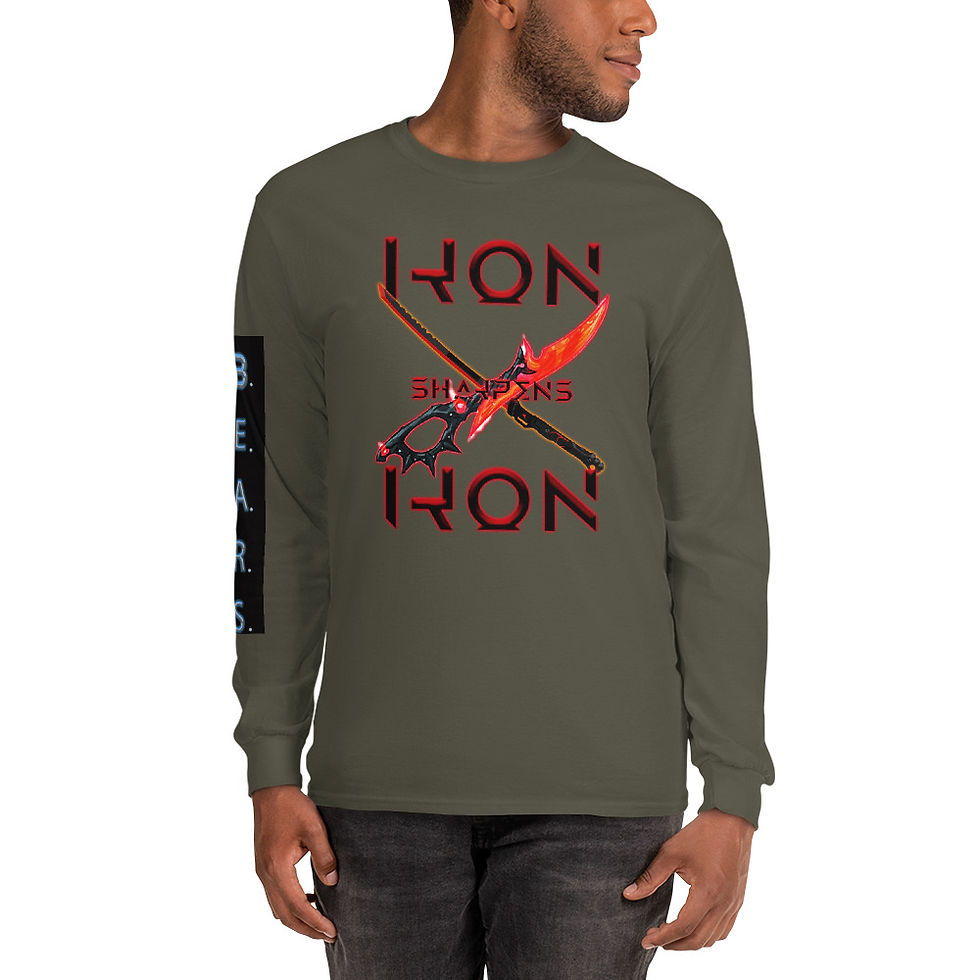 Thumbnail: Men’s Long Sleeve Shirt- "Iron sharpens Iron"