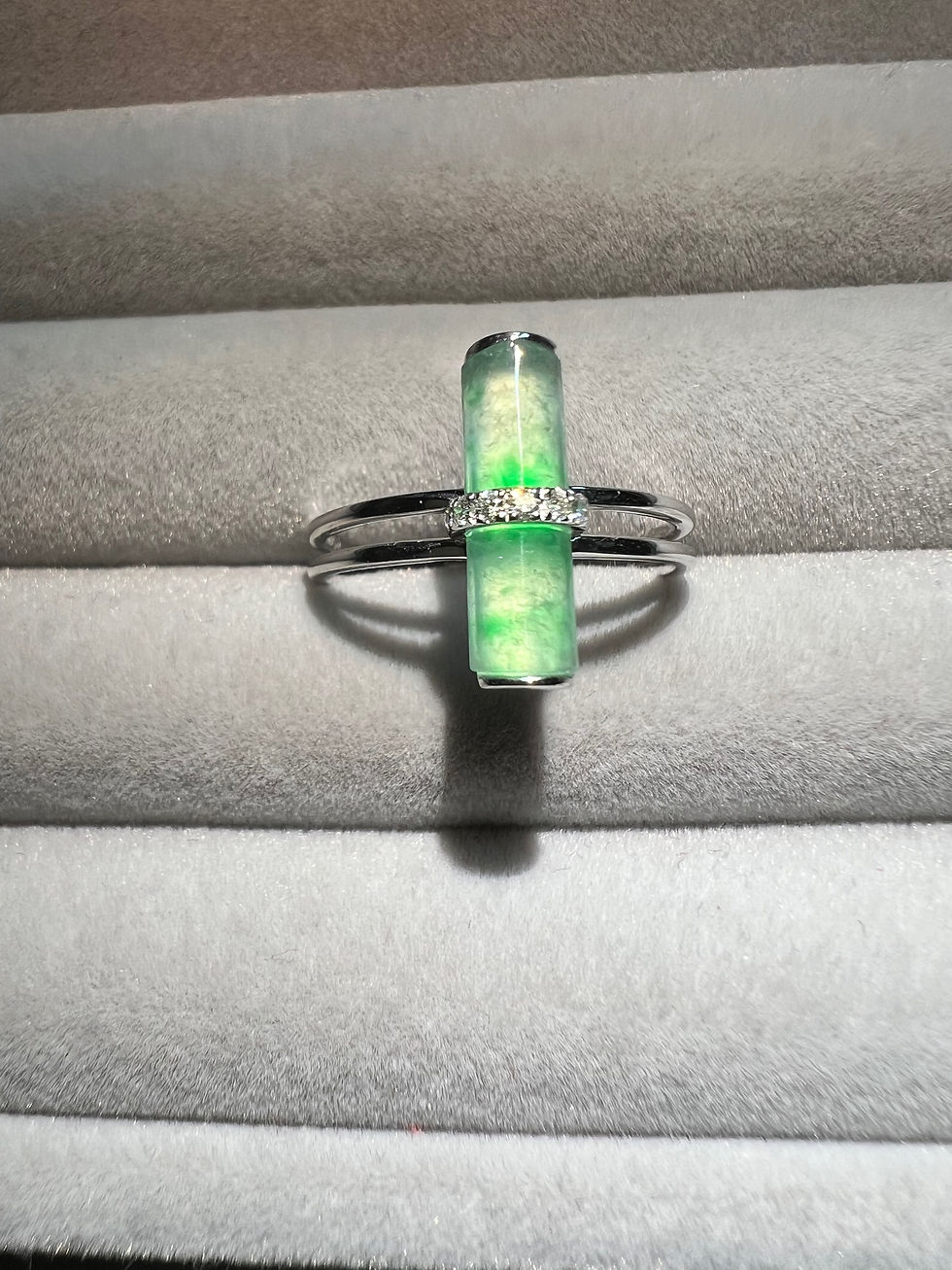 Thumbnail: Aurora Borealis Jadeite Ring