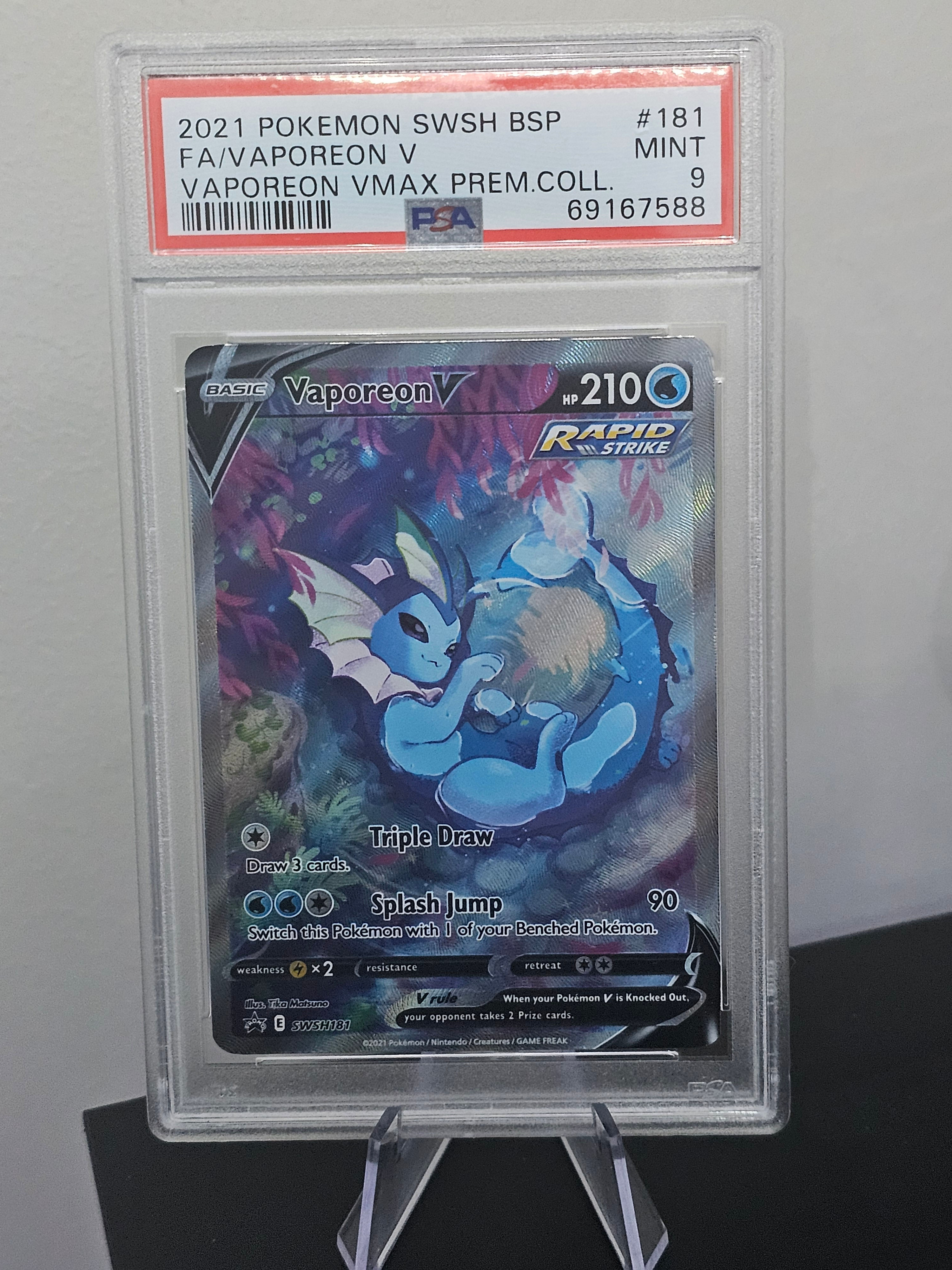 Vaporeon V SWSH 181 PSA 9