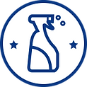 Azul no frasco de spray branco