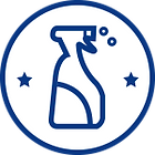Blue on white spray bottle