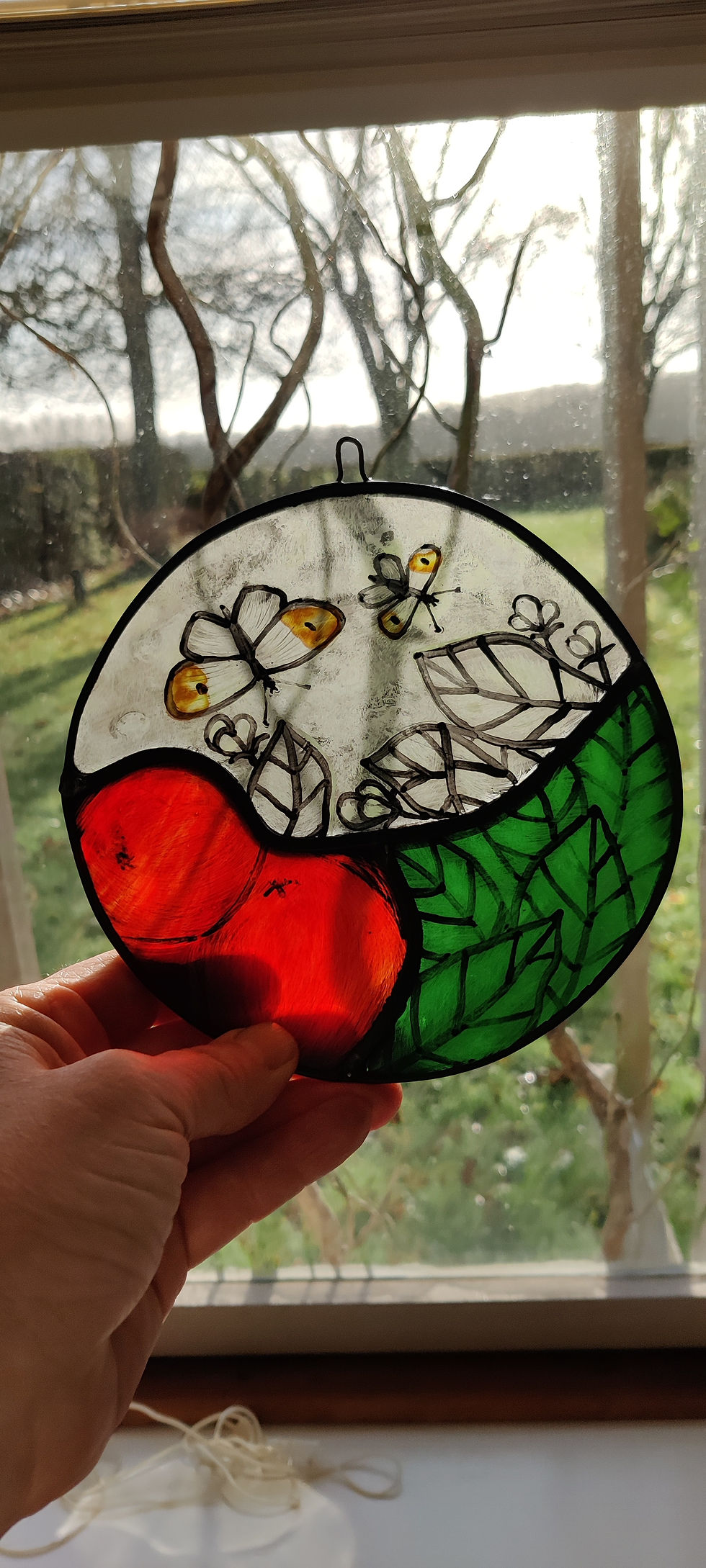 Thumbnail: Apple and Butterfly Stained Glass