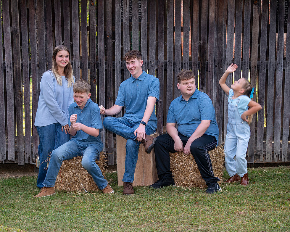 Silly kids on the farm