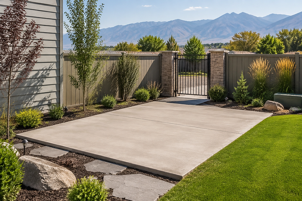 Prepared backyard pad for hot tub delivery