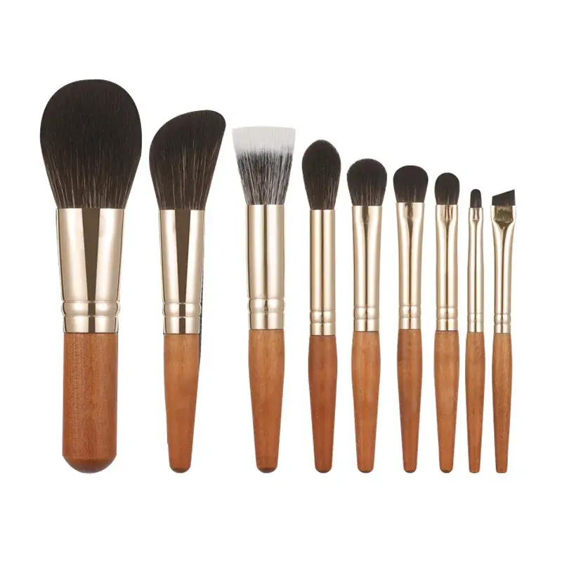 Thumbnail: 9Pcs/lot Mini Makeup Brush Set Portable Travel Cosmetic Brushes Kit Eyeshadow Fo