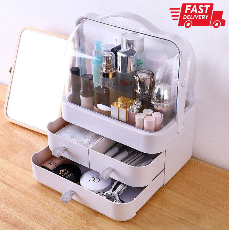 Cosmetic Organizer Anti Dust Storage Box With Drawer