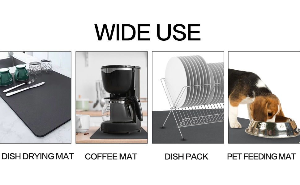 Thumbnail: [30x40cm] Kitchen Coffee Maker Placemats Stain Absorbent Dish Drying Mat