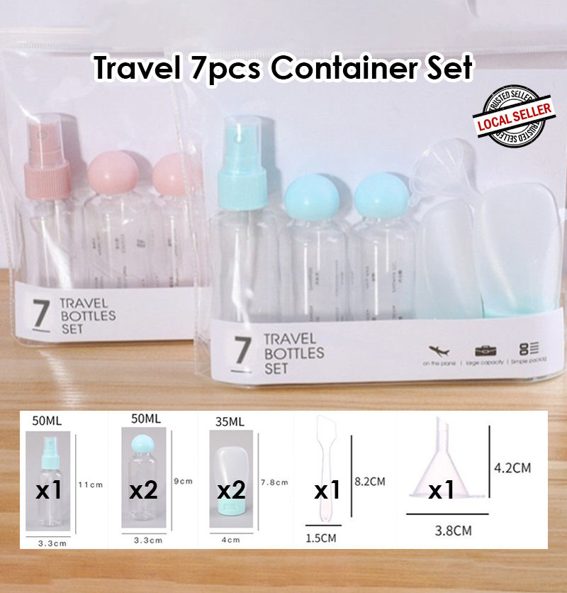 Refillable Bottle Container Travel Set 50ml 7Pcs