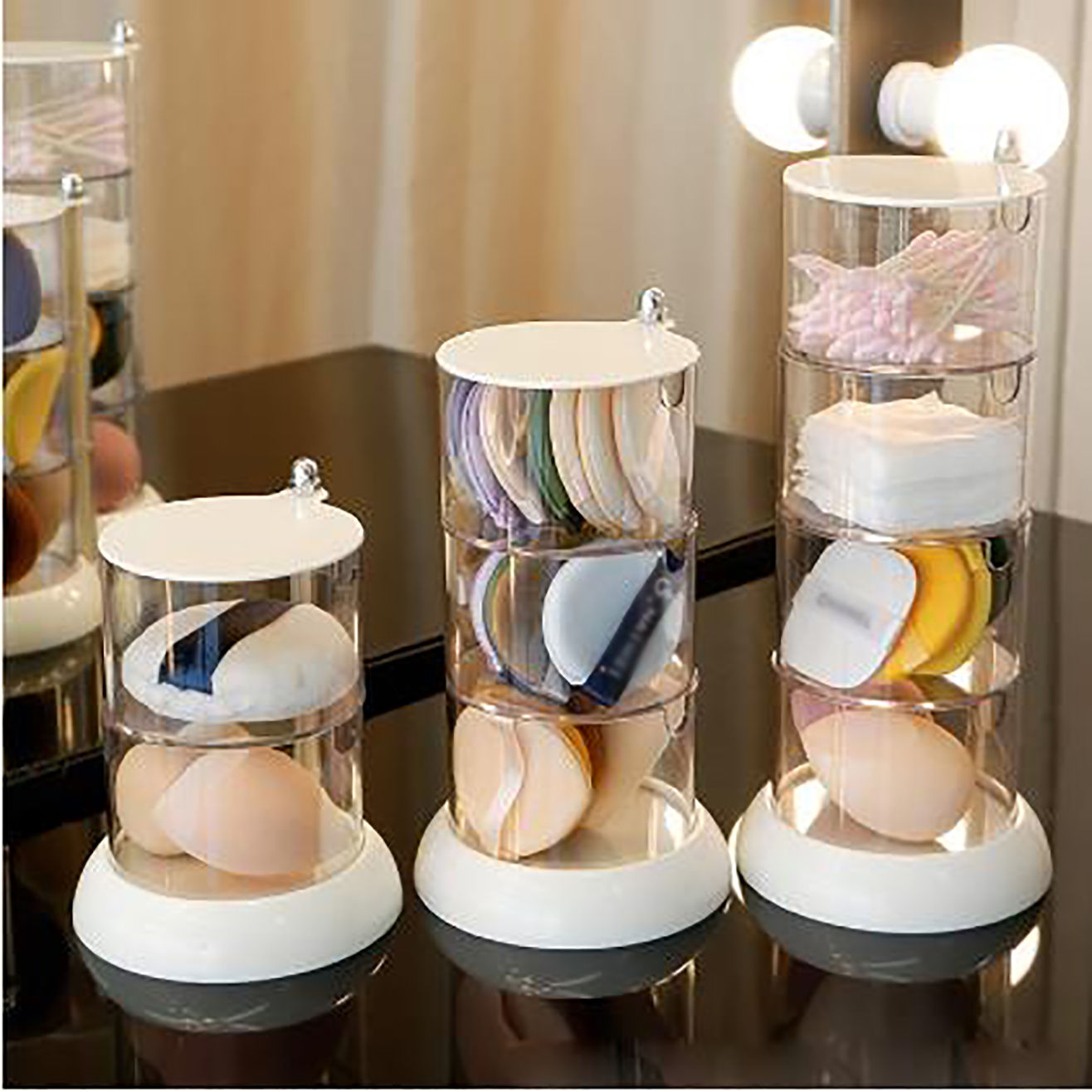 Rotating Makeup Puff Sponge Storage Rack