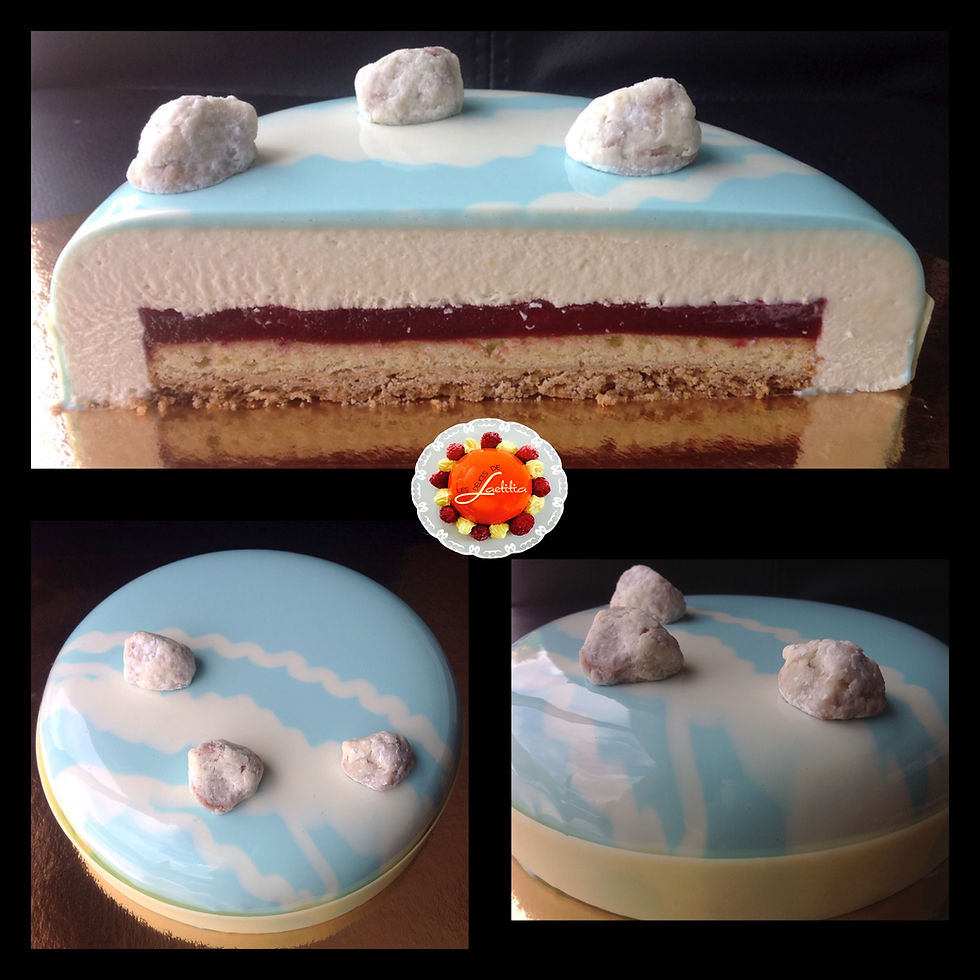 entremet framboise nougat