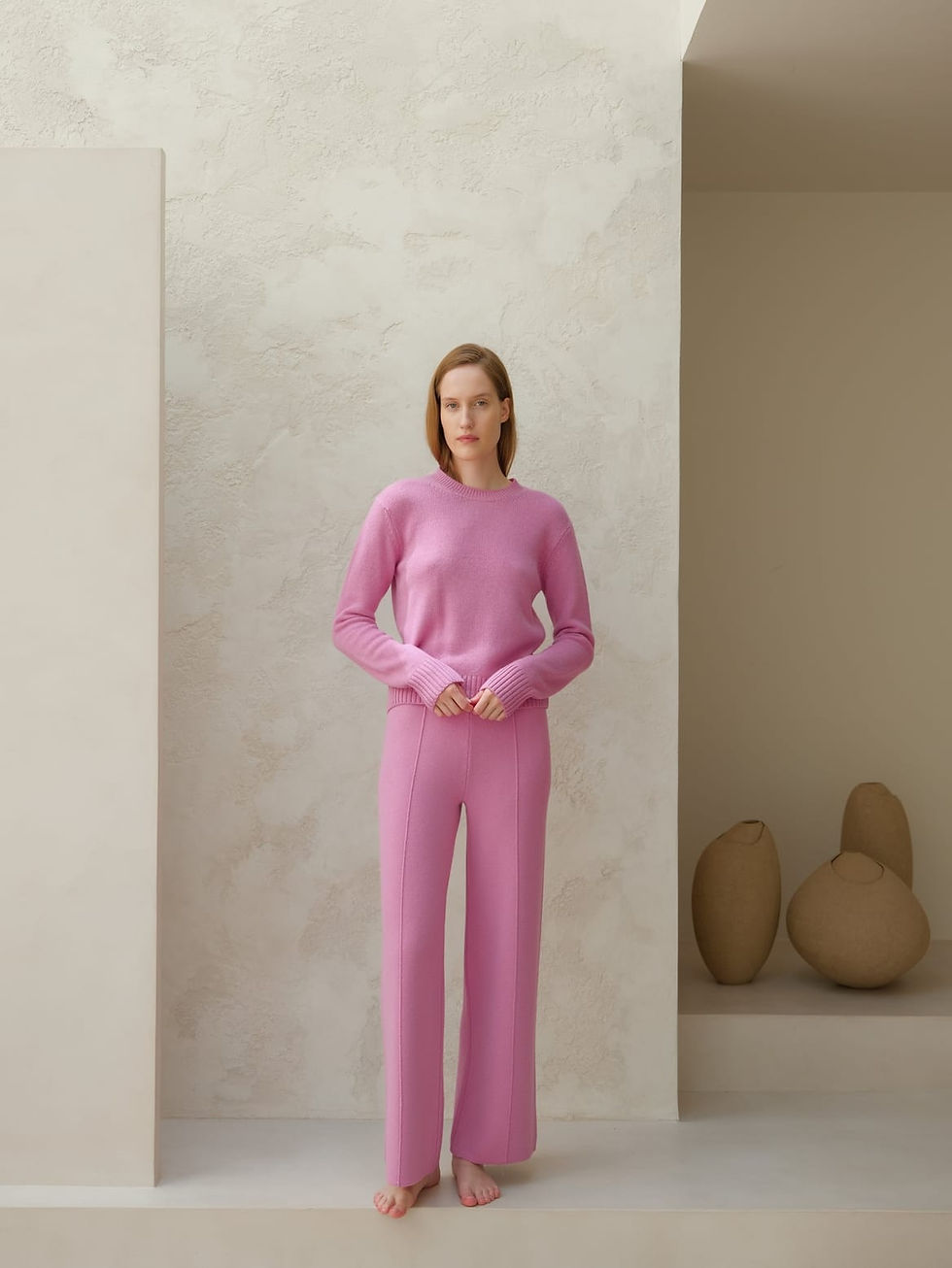 Miniatura: Pantaloni a gambe larghe in misto Cashmere