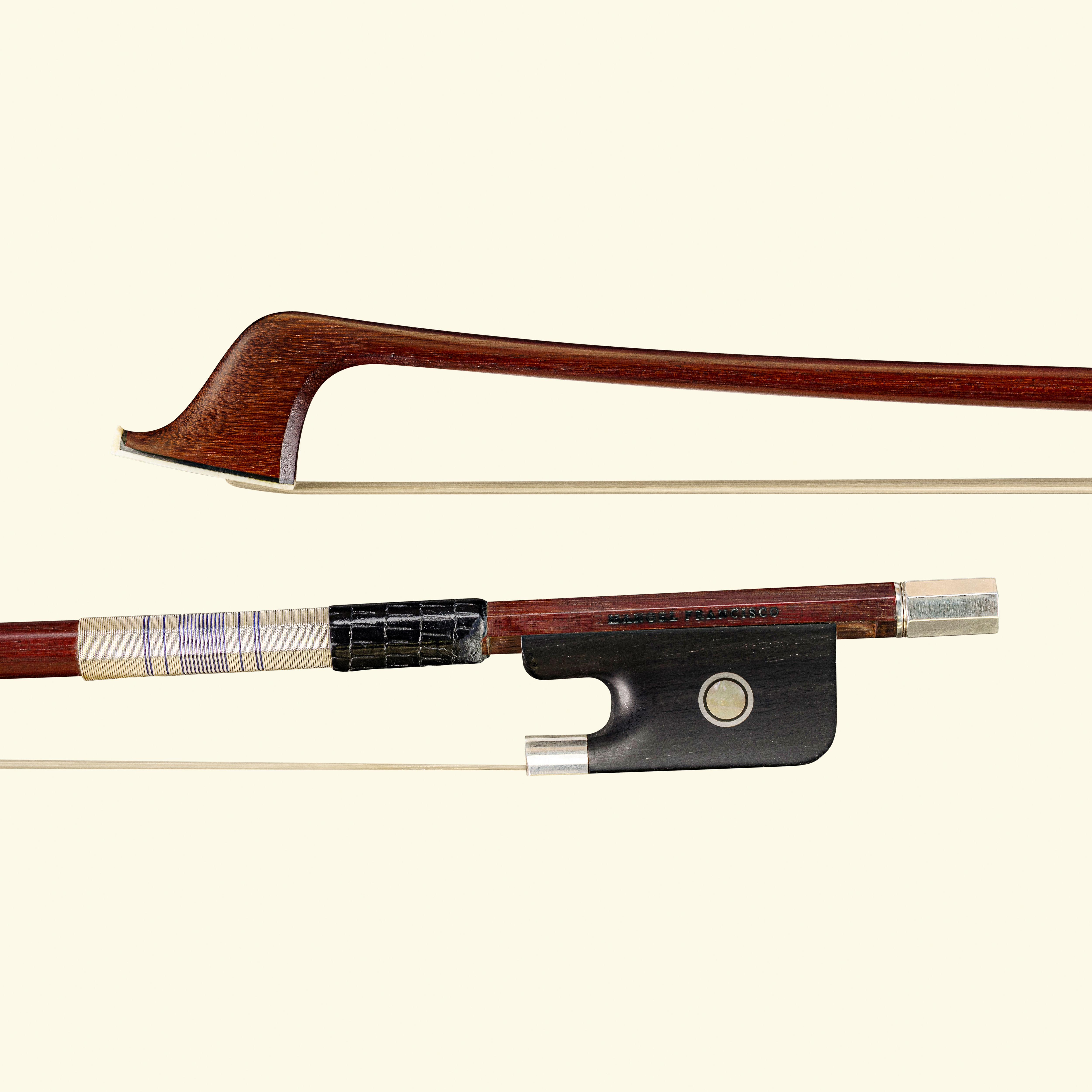 Manoel Francisco Cello bow, silver-mounted Hill-style