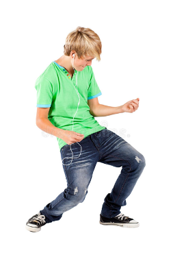 Picture of kid playing air guitar